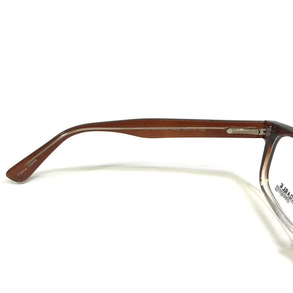 Affordable Designs Eyeglasses Frames FINN BROWN Clear Fade Square 56-18-150